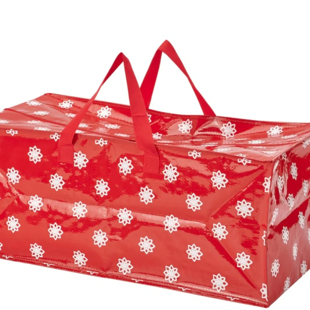 IKEA Storage Bag With Zipper Christmas Snowflake Winter Limited Edition Foldable